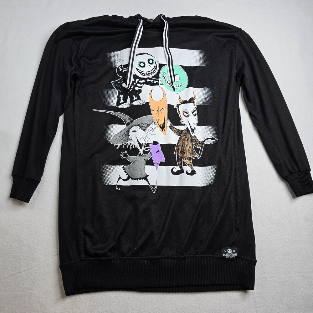 Nightmare Before Christmas Disney Hoodie Black Womens M‎ Sleepwear Halloween